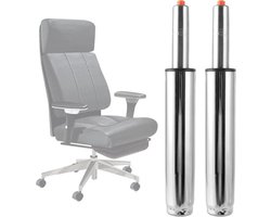 2 stuks gasveren, bureaustoel, 310 mm - 455 mm, instelbaar, in hoogte verstelbare gasveer, bureaustoel, belastbaar tot 150 kg, gasveer, zilveren gasveer voor bureaustoelen
