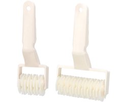 2 Stuks Gebak Rooster Rol Snijder, Kunststof Rooster Deegsnijder voor Taart, Koekjes, Pizza, Brood, Keuken Bakgereedschap voor Thuis