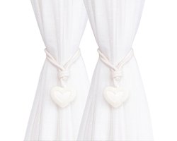 2 stuks Gordijn Embrasse - Gordijnbinders - Gordijnstrikken - Gordijnriemen - Gordijnhouder - Gordijnkoord - Hars - Decoratieve Gordijn - Gebroken wit