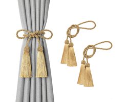 2 Stuks Gordijnhouder - gordijn embrasse - gordijnbinders - gordijnstrikkoorden - Verstelbaar - kwastgordijnstrikken - handgeweven gordijnstrikken - gordijnstrikken - decoratieve gordijnstrikken in Europese stijl - voor jaloezieën thuis en op kantoor