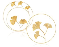 2 stuks gouden metalen wanddecoratie - Wandkunst - Wanddecoratie - Luxe wanddecoratie voor thuis - Geschikt voor haldecoratie, slaapkamer, woonkamerdecoratie - Goud