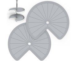 2 stuks grijze siliconen luie Susan plank Liner,Cirkel keuken Liners,Niet-zelfklevende kast Liner,antislip antislip koelkast matten lade koelkast bijkeuken gootsteen kast opslag