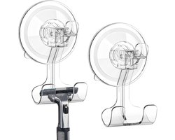 2 stuks Grote Zuignap Haak - Extra Sterk & Herbruikbaar voor Badkamer & Keuken - Geen Schade aan Tegels/Muren - Voor Handdoeken, Scheermes, Spons & Sleutels (Max 3kg)