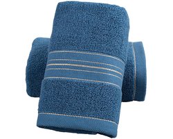 2-stuks Handdoek - Gezichtshanddoek - Huishoudhanddoek - Zeer absorberende handdoek - 74x33cm - Zacht en huidvriendelijk - Verdikt - Geschikt voor douchen, gezicht afdrogen, zweet absorberen, keuken en badkamer - Blauw