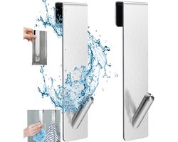 2 stuks - Handdoekhaken - Badjasrekken van roestvrij staal - Handdoekrekken voor de badkamer - Metalen haken voor ophanging aan de achterkant - Badkamerdeurhaken voor glazen deuren - Geschikt voor douchecabines met een dikte van 6-12 mm