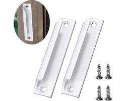 2 stuks - Handgreep Vierkant - Keukengreep - Meubelgreep - Kastgreep - wit - Vierkante Moderne Greep - Inclusief Schroeven - Aluminium legering - Handvat voor Kast, Keukenkast, Lade Of Deurtje