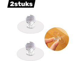 2 stuks - Handgreep - Zelfklevend - Handgreep in de vorm van helder acryl - Knop om op te plakken - Knop voor ladekast - Knop voor dressoir - Deurgreep voor glazen raam