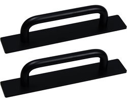 2 stuks - Handgreep - zwart - 150mm - Handgrepen voor deurtjes - Deurbeslag - Metaal - Greep Schuifdeur - voor keuken, raam of schuifkast