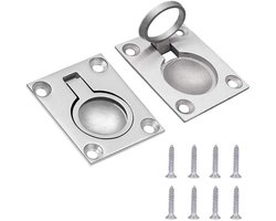 2 Stuks Handvat Luik Locker Kast Verborgen Design - Inclusief Montage Schroeven - 48 x 38mm - Gemakkelijke Installatie