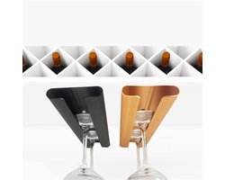 2 Stuks Hangende Wijnglashouder, Hangende Glashouders, Plastic Wijnglashouder, Wijnglazenhouder Onder de Kast, Geen Boren, Zelfklevende Wijnglashouders voor Bar, Restaurant, Keuken, Wijnkast