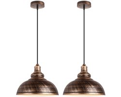 2 Stuks Hanglamp Industrieel Slaapkamer Kroonluchter E27 Plafondlamp Vintage Woonkamer Bronzen
