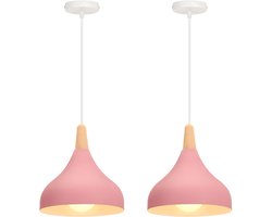 2 Stuks Hanglamp Moderne Slaapkamer Scandinavische Kroonluchter voor Woonkamer Keuken Restaurant Roze