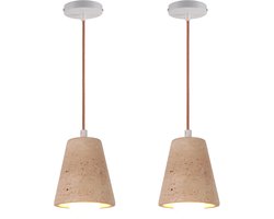 2 Stuks Hanglamp Moderne Steen E27 Kroonluchter Woonkamer Plafondlamp voor Slaapkamer Keuken