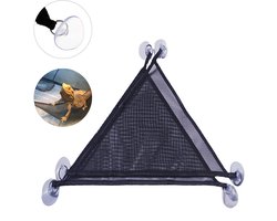 2-stuks hangmat - Reptielenhangmat - Hagedishangmat - Reptielenspeelgoed - Huisdierbenodigdheden -33*33*33cm - Ademend gaas - Met zuignappen - Geschikt voor leguanen, axolotls, anolissen, gekko's, slangen, kameleons, enz. - Zwart