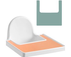 2 Stuks High Chair Plate Mat - Silicone Baby Placemat - Antislip Mat - Voor IKEA Antilop Stoel (Abrikoos & Saliegroen)