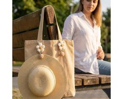 2 stuks hoedenclips met bloemendesign, magneetclips voor hoed, handschoenen en accessoires, herbruikbare reishoedclip van stof voor kinderwagen, handtas, rugzak - beige