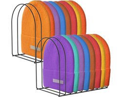 2 stuks hoedenstandaard, kaphouders van metaal, wollen mutsenhouder, gebreide mutsenstandaard, doppen, organizer, veelzijdige opbergmogelijkheid voor kapjes, toonbank, kast, entree en