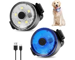 2 stuks hondenlichthangers, led-knipperlicht, veiligheid huisdierenverlichting, led-knipperlicht, hondenlichthanger, oplaadbaar met 3 knippermodi, voor nachtwandelingen