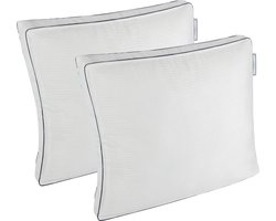 2 STUKS - Hotelkwaliteit Hoofdkussen - Satijn/Katoen - 50x60cm - wit - verkoelend - anti allergie