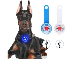 2 Stuks Huisdier Veiligheidslampjes - USB Oplaadbare LED Knipperlichten voor Honden en Katten