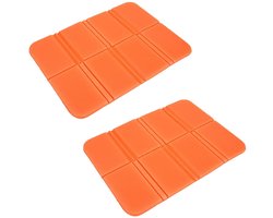 2-stuks Kampeermat van schuimrubber - Opvouwbaar kussen - Buitenkussen van schuimrubber - Geschikt voor volwassenen en kinderen - Geschikt voor backpacken, buitenactiviteiten, picknicks, bergbeklimmen, stadion, wandelen, reizen - Oranje