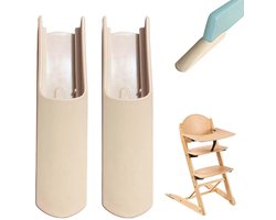 2 Stuks Kantelbeveiliging voor Kinderstoel -Verlengde Glijderset als Accessoire -Veiligheidsvoetkappen en Pootverlengstukken -Stoelpootbeschermers voor Babystoel (Houtkleur)