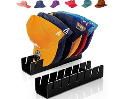 2 stuks kaphouders, acryl kaphouders, hoedstandaard voor honkbalpetten, acryl hoed-organizer, pet-organizer, biedt ruimte voor 14 baseballpetten, voor slaapkamer, kast, kantoor (zwart)