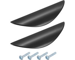 2 stuks - kastgrepen - deurkruk - halve maan kastgreep - gatafstand 64 mm - ladegrepen - verborgen handgrepen van zinklegering - zinklegering kastgrepen - meubelaccessoires - met schroeven - voor keukenkast, ladekast, hardware - 117*34 mm - zwart