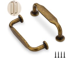 2 stuks - Kastgrepen - Meubelgrepen - Deurgrepen - Ladegrepen - Vintage grepen - Kastdeurgrepen - Kledingkastdeurgrepen - Ladegrepen - Metalen grepen - Inclusief schroeven - Gatenafstand 128 mm - Brons - Geschikt voor kantoren lades en kledingkasten