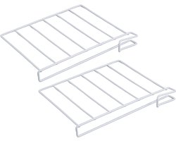 2 stuks - Kastverdeler - Plankverdeler Kledingkast Organizer - Kast indeler - wit - 35*25*1.5cm - metaal - Kleding opbergen