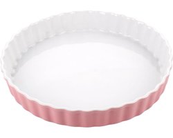 2 stuks keramieken quichevormen 26 cm - antiaanbaklaag - taartvorm voor fruitcakevorm taarten quiche - roze tartelette vormen