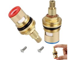 2 stuks keramische schijfkoppen, reservekranen van messing en keramiek, 1,2 inch kwart draai, patronen voor kraan, badkamer, keuken, huis