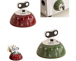 2 stuks - Keukentimer - Kookwekker - Kookwekker analoog - Magnetische keukentimer voor koken - Geschikt voor senioren - met een luide wekker en compact formaat - ook geschikt voor barbecues