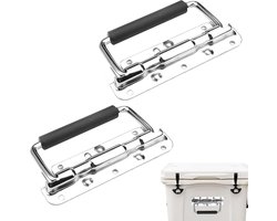 2 stuks-Kistgreep handle / kist handvatten -Kastknop-kastknoppen-meubelknop-handgrepen-kastknoppen vintage-voor Gereedschapskist -Zilver-Roestvrij staal