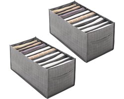 2 stuks kledingkastorganizer, kledingkastorganizer, opbergdozen, opvouwbaar, 9 vakken, ladeorganizer voor broeken en kleding, 33x26x17cm