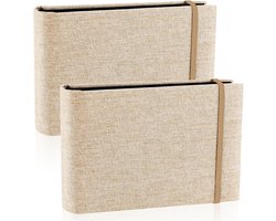 2 stuks kleine fotoalbums voor 200 foto's - Linnen insteekalbums 10x15 cm