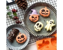 2 stuks Koekjesvorm - Chocoladevorm - Halloweensvorm - Koekjesvorm Uitsteekvorm set - uitsteekvorm - Siliconen uitsteekvormen - Bakvorm - Mini Uitsteekvormen - Uitstekers Set - keukenapparaat - Kookgereedschap - Siliconen - Halloween - Oranje