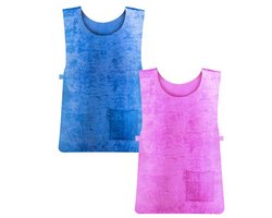 2 Stuks Koelvest - Unisex - Verdampingskoelvest - Verkoelende Kleding voor Werk - herbruikbaar koelvest van PVA - Lichtgewicht - Ademend, verkoelend en veilig - voor Outdoor Sport, Fietsen, Hardlopen en Warm Weer - Blauw en Roze - One Size