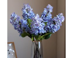 2 Stuks Kunstbloemen Hortensia's - 73 cm Grote Real Touch Nep Hortensia Boeketten voor Bruiloft, Thuisdecoratie en Tuinaccessoires