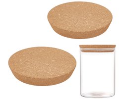 2 stuks kurken flessendoppen in 2 maten, glazen flessenstoppers, kurken doppen voor keuken, bruiloft, wijn en bier, knutselen, 14-16 cm/15-17 cm