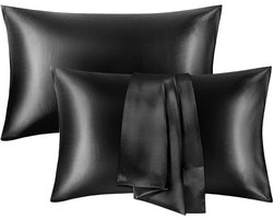 2 stuks - Kussensloop - Kussenhoezen - Satijnen Kussensloop - Decoratieve kussenslopen - Auto kussensloop - Kamer Decoratie - Huisdecoratie - voor de woonkamer, slaapkamer en bank - 51*66cm - zwart - geen kussenkern