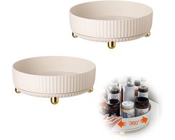 2 stuks Lazy Susan Draaitafel Organizer - 360° Draaibare Opberglade - Make-up Parfum Organizer - 8,7 inch Roterende Draaibare Kast Organizer voor Make-up Cosmetica - Aanrecht en Keukenopberging
