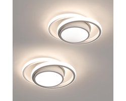 2 stuks LED-plafondlampen, ronde plafondlamp 32W 2350lm, moderne plafondlamp voor hal, slaapkamer, badkamer, keuken, woonkamer, natuurlijk licht 4500K, diameter 28 cm