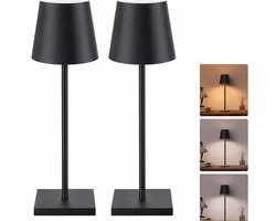 2 Stuks Led Tafellamp - 39CM - LED - Dimbaar - 3 Kleuren - Dimbaar - Draadloos - Led lamp - Tafellamp - Bureaulamp - tafellamp slaapkamer - woonkamer - Lamp