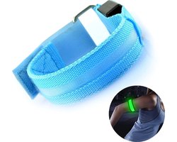 2 stuks Led Verlichte Armband ( Blauw ) voor sportievelingen die hardlopen - fietsen en wandelen en verder iedereen die in het donker gezien wil worden - Sport armband - Hardloop verlichting Lampjes - Veiligheidsband - Reflecterende armband - LOUZIR
