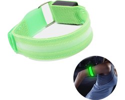 2 stuks Led Verlichte Armband ( Groen ) voor sportievelingen die hardlopen - fietsen en wandelen en verder iedereen die in het donker gezien wil worden - Sport armband - Hardloop verlichting Lampjes - Veiligheidsband - Reflecterende armband - LOUZIR