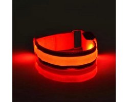 2 stuks Led verlichte armband (rood) voor sportievelingen die hardlopen, fietsen en wandelen en verder iedereen die in het donker gezien wil worden - Sport armband - Hardloop verlichting lampjes - Veiligheidsband - Reflecterende armband