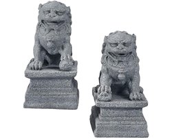 2 stuks leeuw sculptuur - Chinese steen figuur voor Feng Shui in huis en tuin