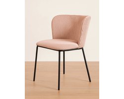 2 stuks Lyon Corduroy roze stoelen