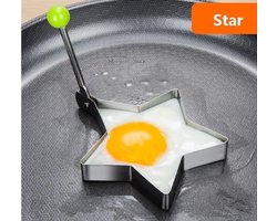 ***2 Stuks Maak de meest bijzondere eiergerechten met Ster bakvorm - perfect voor gebakken eieren, pannenkoeken en meer - ster-vormige bakvorm van Heble® ***